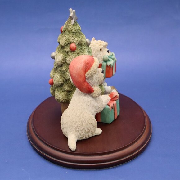 Sherratt & Simpson Westie Dogs w/ Christmas Tree Figurine West Highland Terrier - Picture 7 of 11